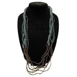 teng yue 32” long beaded seed bead Multistrand necklace
